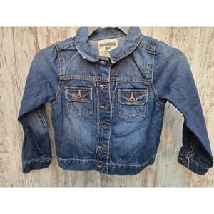 OshKosh B’gosh Girls Denim Jean Jacket Size 8 Blue Cotton Trucker
